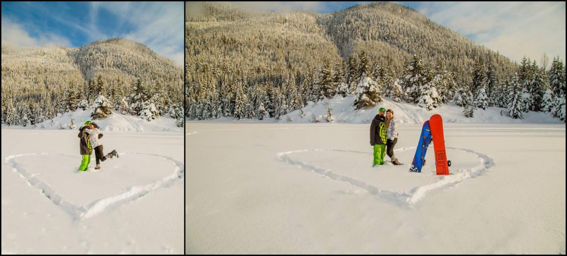 Patti Bob 23 Engaged   Gold Creek Pond with Patti and Bob