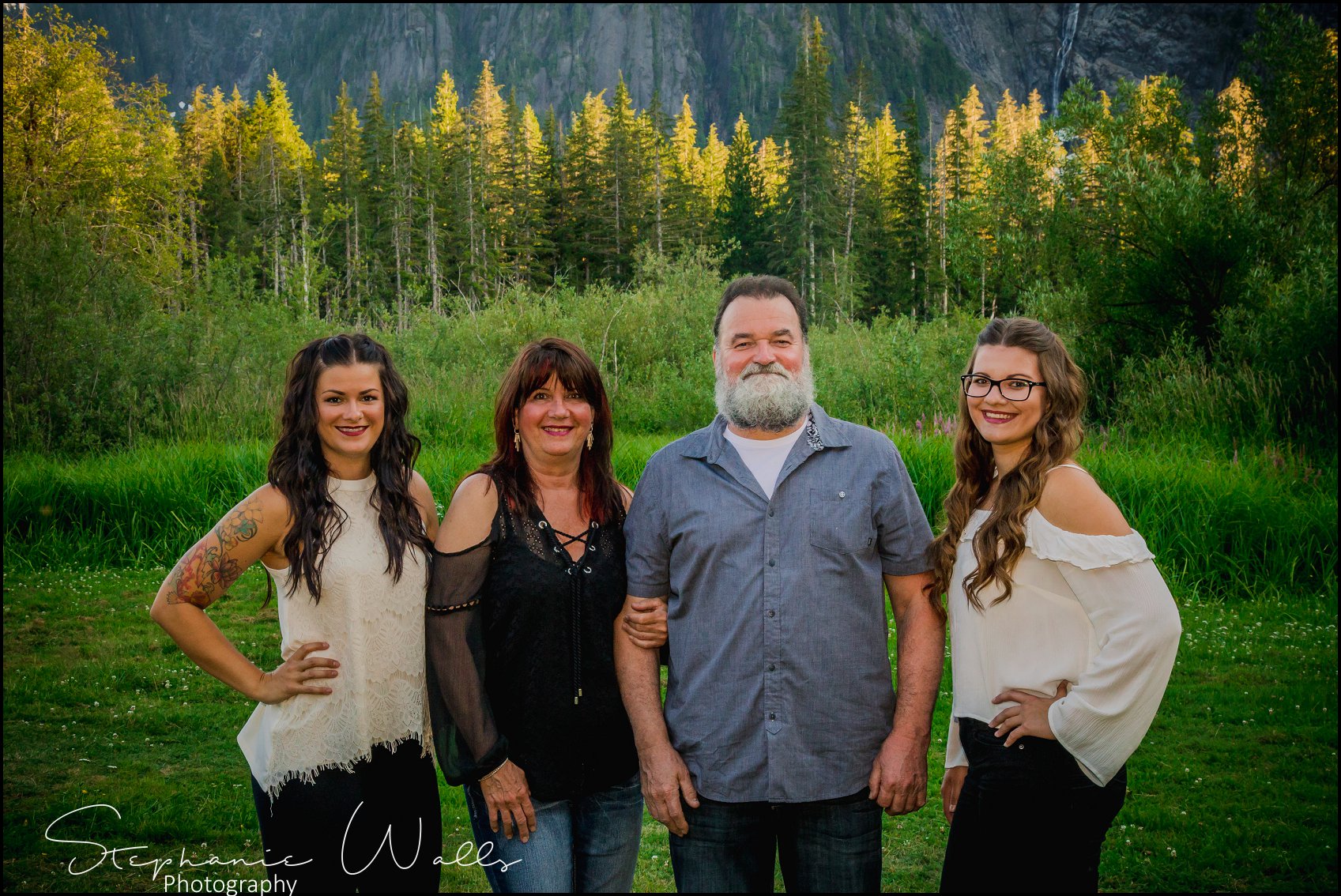 big four, nountians, hills, snow, meadow, green,