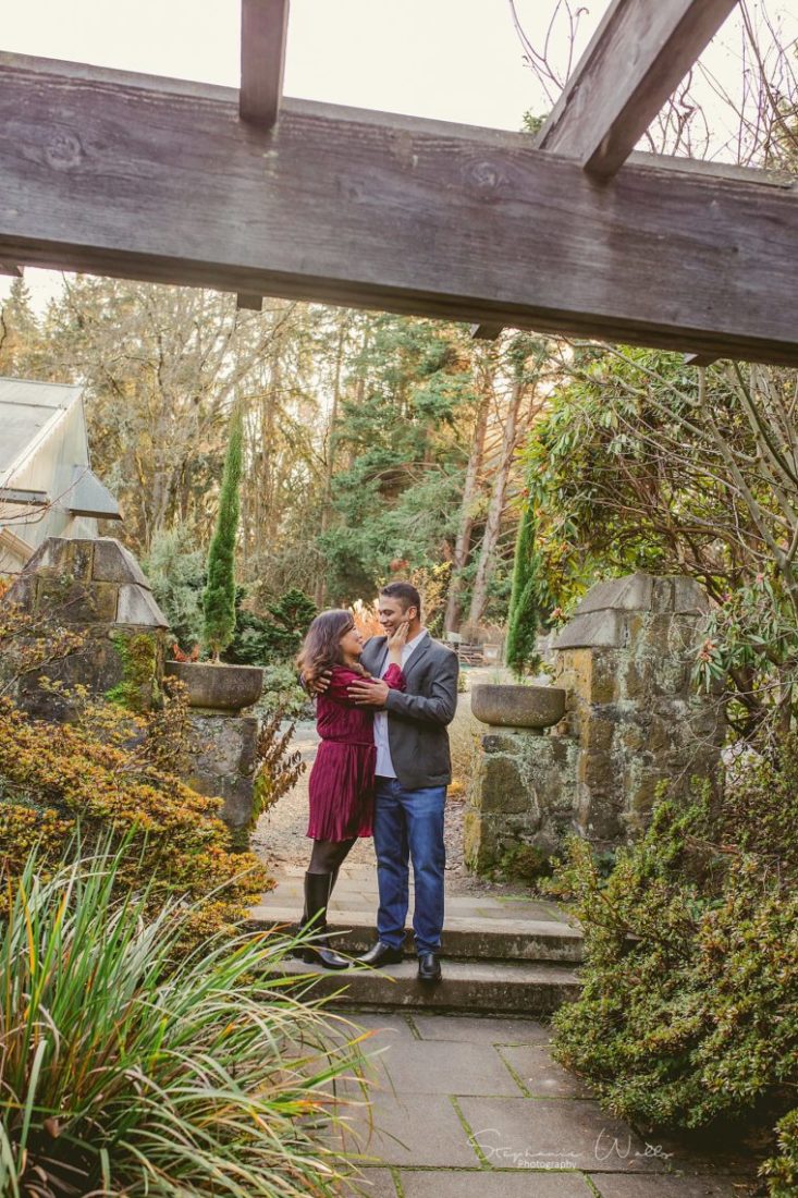 Stephanie Walls Photography 0371 scaled Washington Park Arboretum Engagement with Chi and Saurav