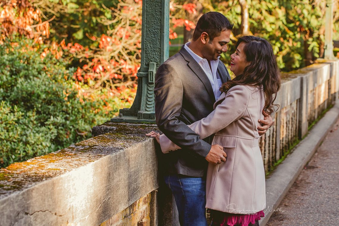 Stephanie Walls Photography 0378 scaled Washington Park Arboretum Engagement with Chi and Saurav