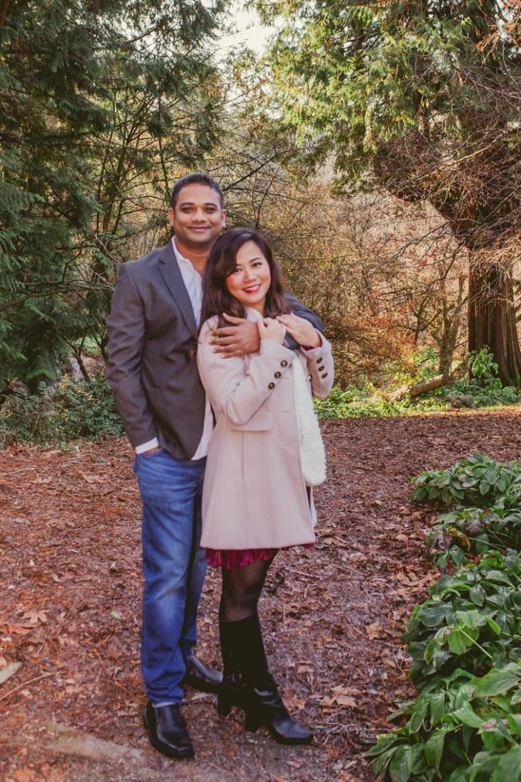 Stephanie Walls Photography 0385 scaled Washington Park Arboretum Engagement with Chi and Saurav