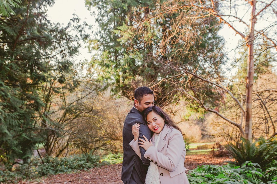 Stephanie Walls Photography 0388 scaled Washington Park Arboretum Engagement with Chi and Saurav