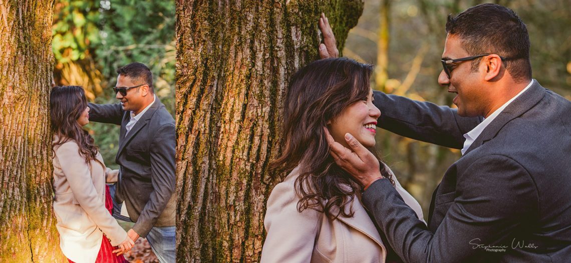 Stephanie Walls Photography 0391 scaled Washington Park Arboretum Engagement with Chi and Saurav