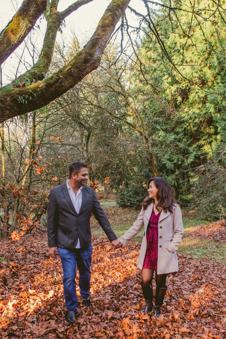 Stephanie Walls Photography 0392 scaled Washington Park Arboretum Engagement with Chi and Saurav