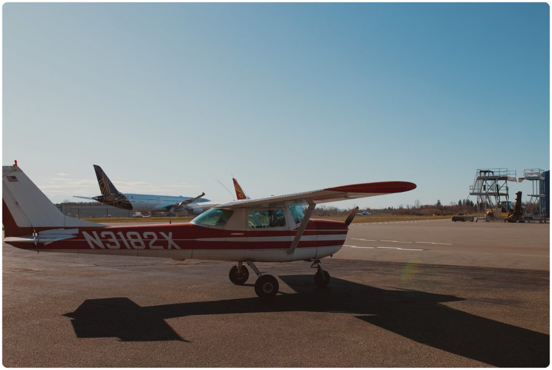 Engagement session with a plane