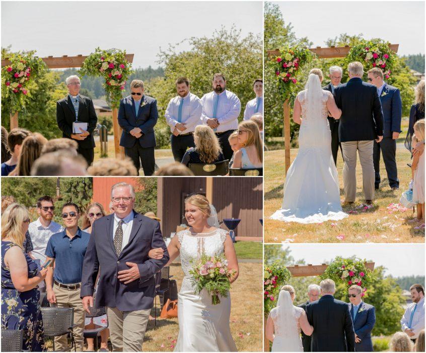 Ceremony 122 846x700 Community Center, Lopez Island Wedding