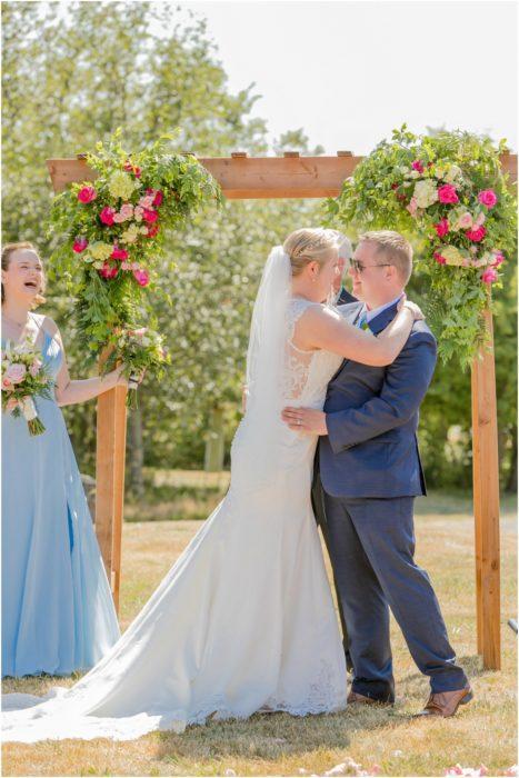 Ceremony 268 467x700 Community Center, Lopez Island Wedding