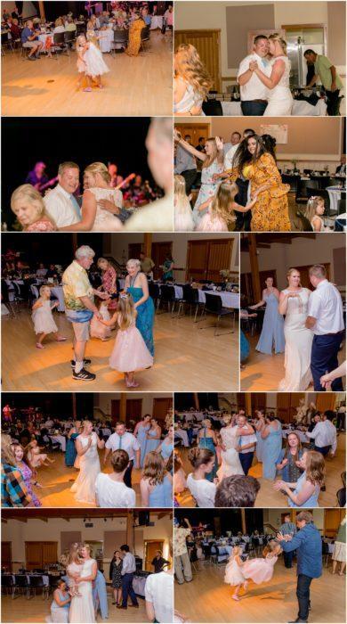 Dancing Exit 002 390x700 Community Center, Lopez Island Wedding
