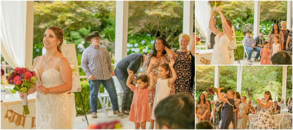 Entrance Cake Toasts and Tosses 197 950x424 Winding Path Gardens Summer Wedding