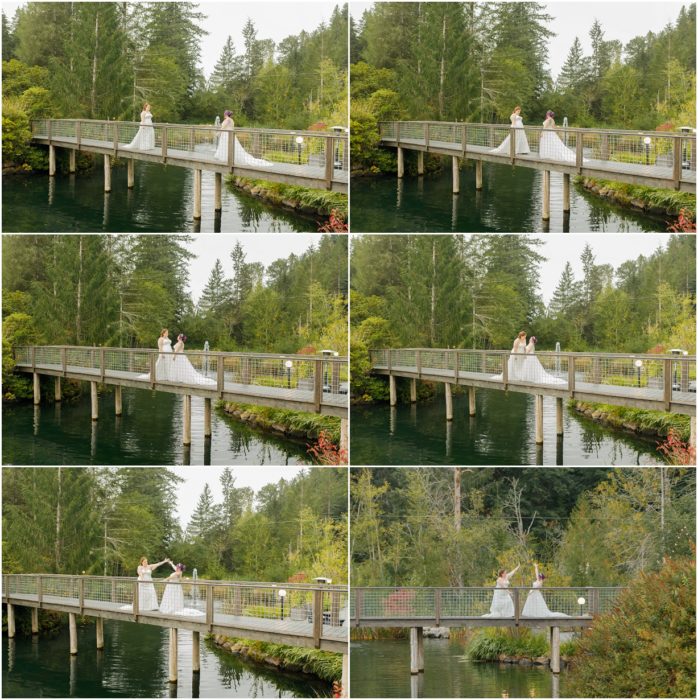 1st Look Bridals 1 698x700 Gray Bridge wedding with a rainbow flag sendoff