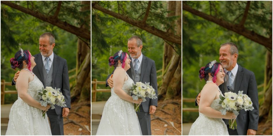 1st Look Bridals 128 950x475 Gray Bridge wedding with a rainbow flag sendoff