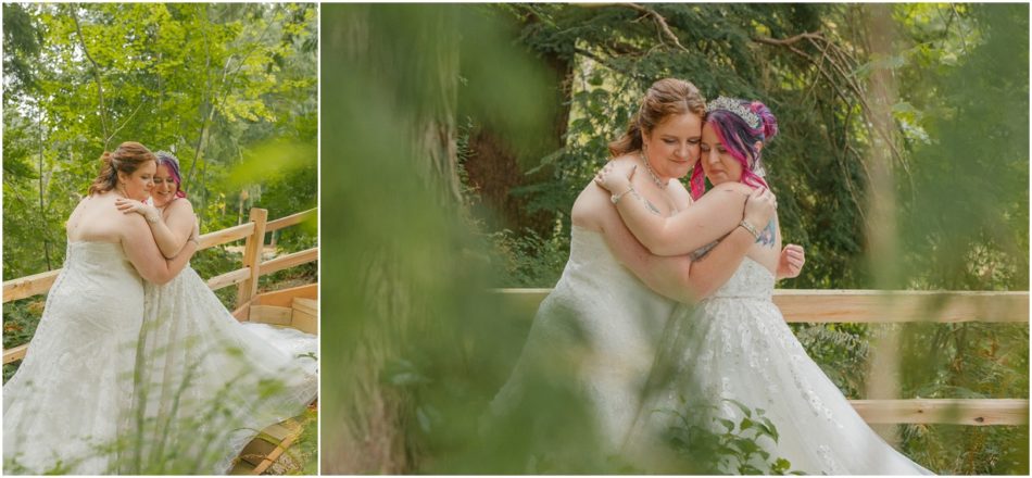 1st Look Bridals 171 950x440 Gray Bridge wedding with a rainbow flag sendoff