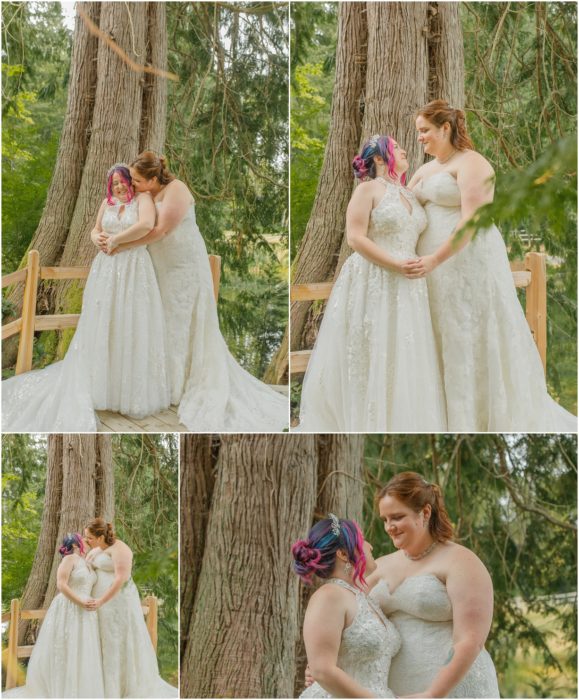 1st Look Bridals 194 579x700 Gray Bridge wedding with a rainbow flag sendoff