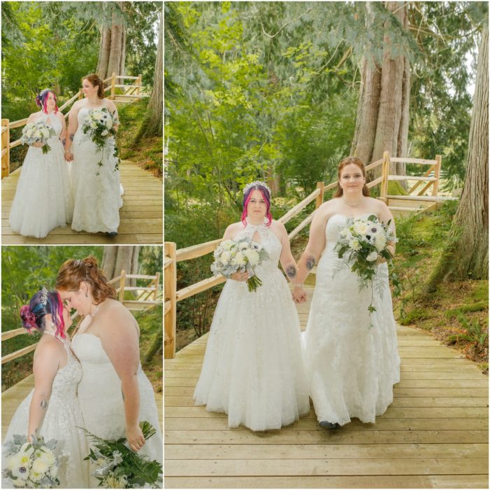 1st Look Bridals 226 701x700 Gray Bridge wedding with a rainbow flag sendoff