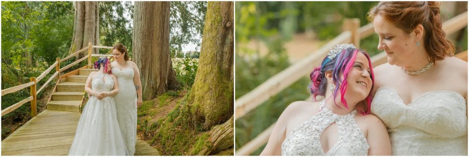 1st Look Bridals 234 1 950x319 Gray Bridge wedding with a rainbow flag sendoff