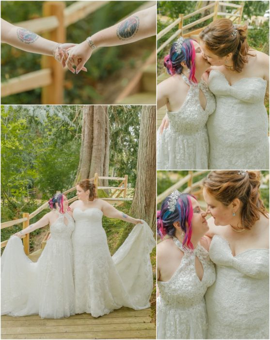 1st Look Bridals 239 557x700 Gray Bridge wedding with a rainbow flag sendoff