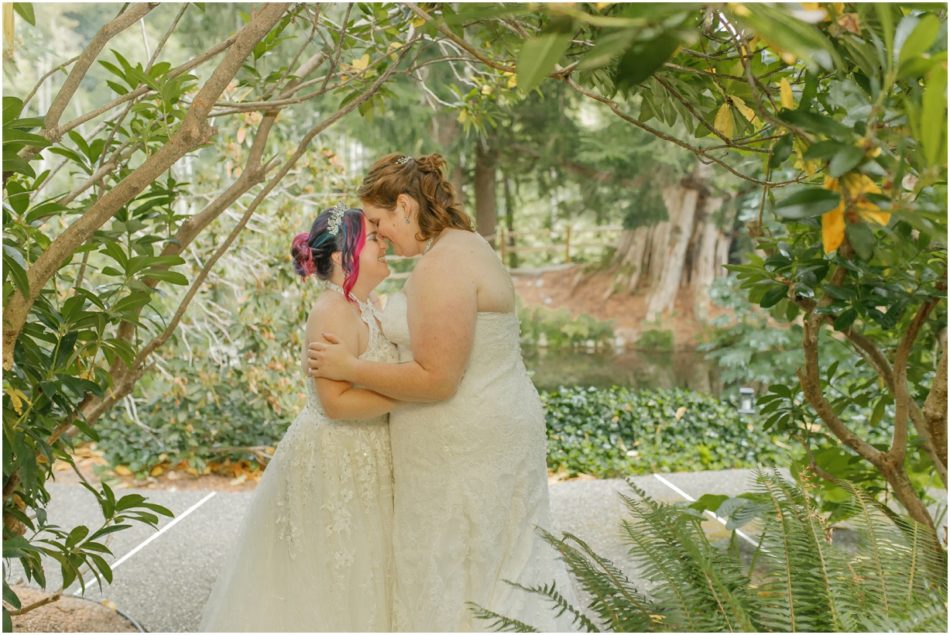 1st Look Bridals 256 950x635 Gray Bridge wedding with a rainbow flag sendoff