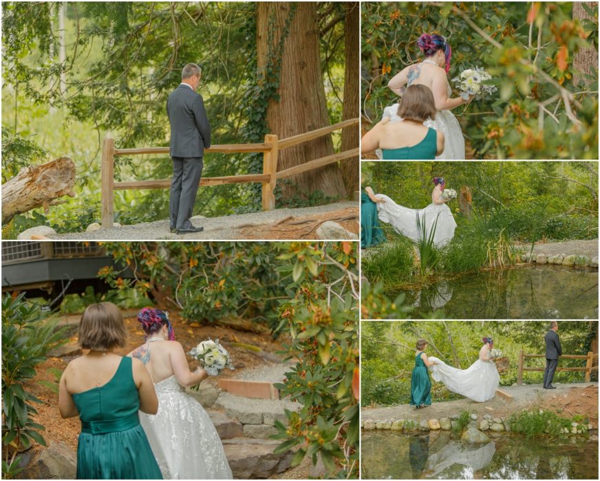 1st Look Bridals 96 872x700 Gray Bridge wedding with a rainbow flag sendoff