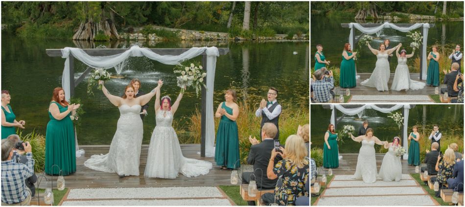 Ceremony 221 950x424 Gray Bridge wedding with a rainbow flag sendoff