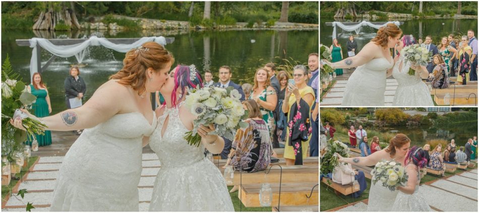 Ceremony 237 950x424 Gray Bridge wedding with a rainbow flag sendoff