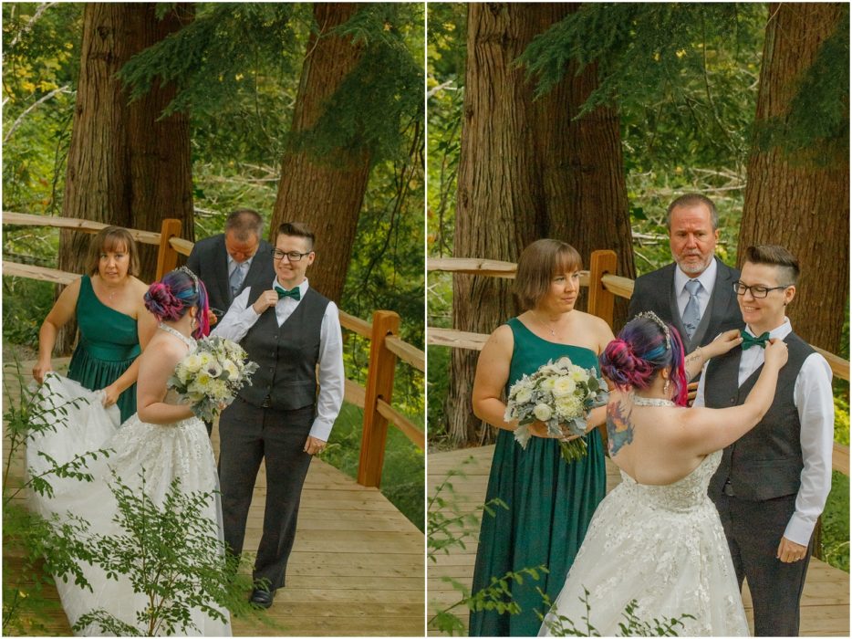 Ceremony 315 934x700 Gray Bridge wedding with a rainbow flag sendoff