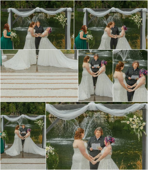 Ceremony 75 610x700 Gray Bridge wedding with a rainbow flag sendoff