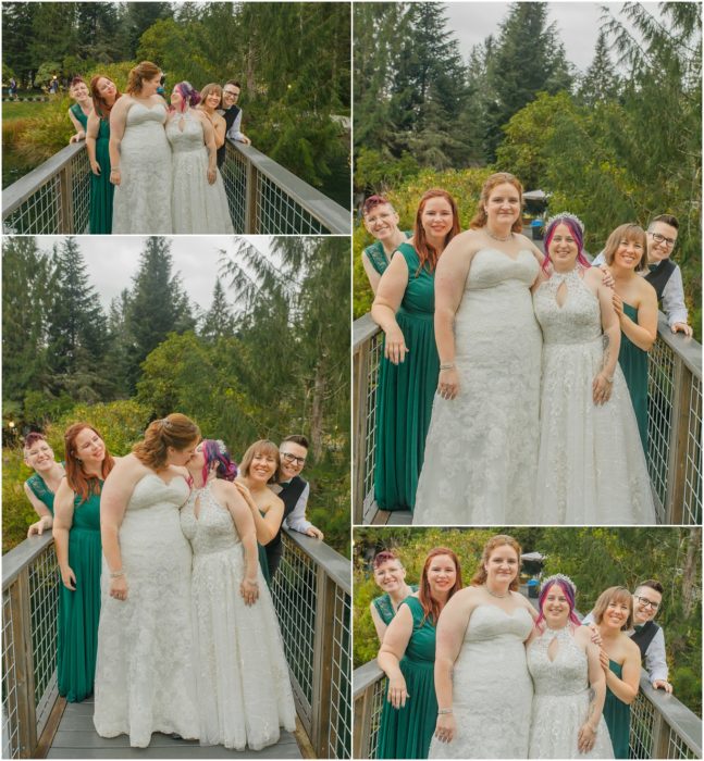 Family Wedding Party 168 647x700 Gray Bridge wedding with a rainbow flag sendoff