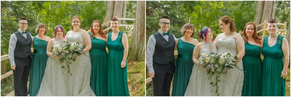 Family Wedding Party 73 950x319 Gray Bridge wedding with a rainbow flag sendoff