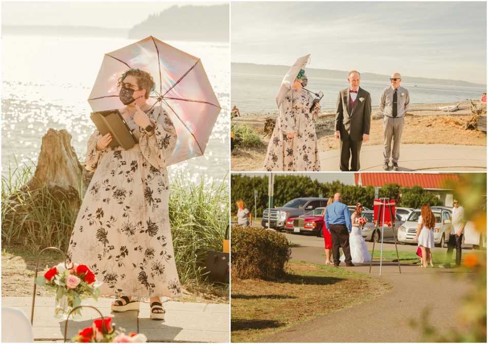 Ceremony 7 950x671 Wedding Circle Mukilteo Elopement with a Red Rolls Royce