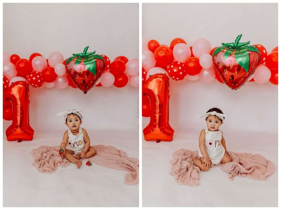 Elyzza Turns One Strawberry Themed Cake Smash in Downtown Everett Studio 0007 937x700 Elyzza Turns One | Strawberry Themed Cake Smash in Downtown Everett Studio