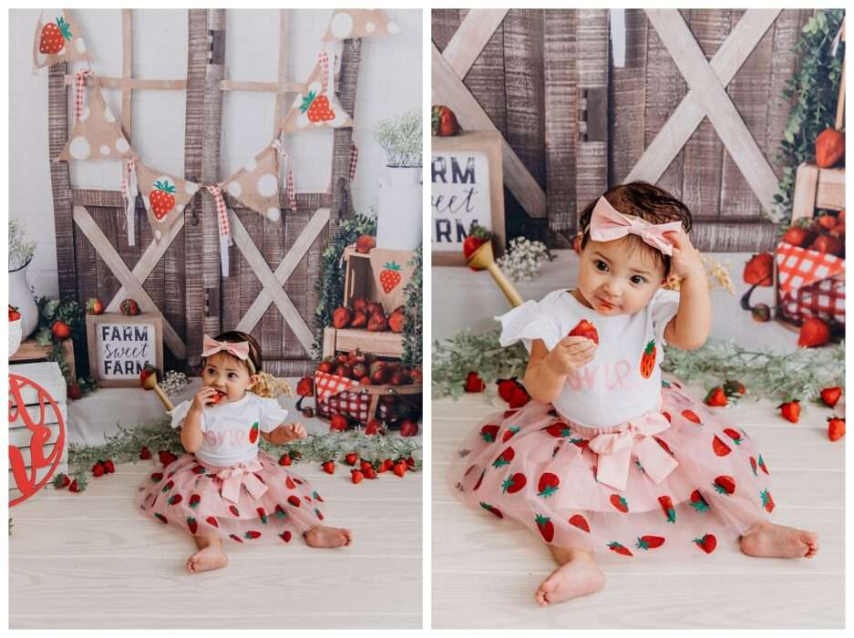 Elyzza Turns One Strawberry Themed Cake Smash in Downtown Everett Studio 0014 937x700 Elyzza Turns One | Strawberry Themed Cake Smash in Downtown Everett Studio
