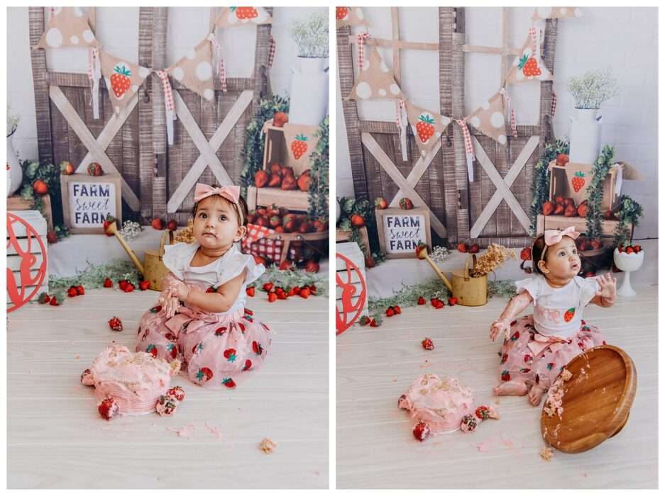 Elyzza Turns One Strawberry Themed Cake Smash in Downtown Everett Studio 0024 937x700 Elyzza Turns One | Strawberry Themed Cake Smash in Downtown Everett Studio