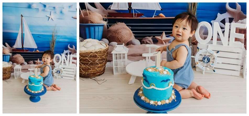 Kolten Turns One Nautical Cake Smash Session in Studio 0016 950x444 Kolten Turns One! | Nautical Cake Smash Session in Studio