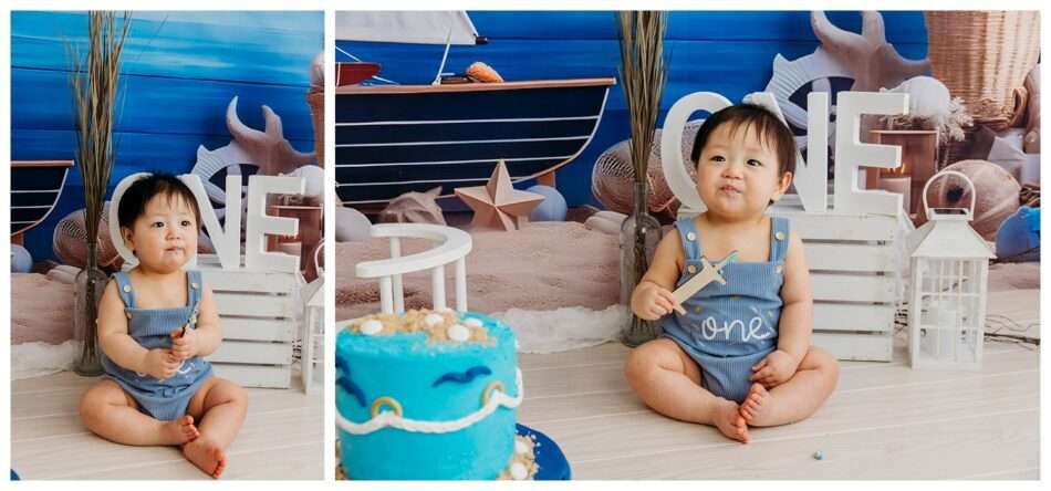 Kolten Turns One Nautical Cake Smash Session in Studio 0017 950x444 Kolten Turns One! | Nautical Cake Smash Session in Studio