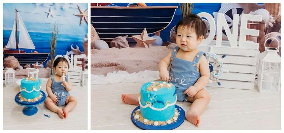 Kolten Turns One Nautical Cake Smash Session in Studio 0020 950x444 Kolten Turns One! | Nautical Cake Smash Session in Studio