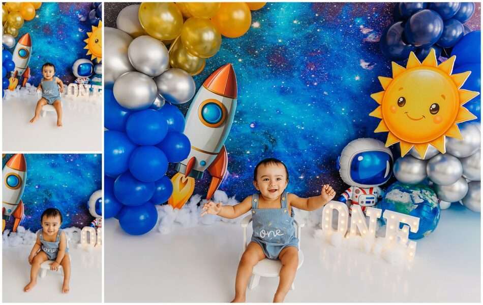 Shriyan’s Space Themed 1st Birthday Cake Smash | My First Trip Around the Sun Shriyans Space Themed 1st Birthday Cake Smash My First Trip Around the Sun 0012 950x601 Shriyan’s Space Themed 1st Birthday Cake Smash | My First Trip Around the Sun