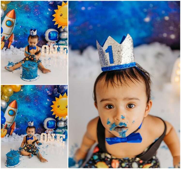 Shriyan’s Space Themed 1st Birthday Cake Smash | My First Trip Around the Sun Shriyans Space Themed 1st Birthday Cake Smash My First Trip Around the Sun 0016 748x700 Shriyan’s Space Themed 1st Birthday Cake Smash | My First Trip Around the Sun